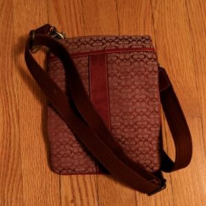 COACH berry signature cross body bag